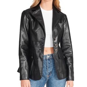 Steve Madden Faux Leather Blazer